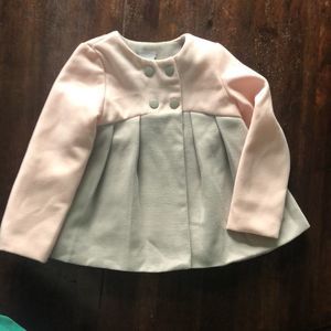 Tahari Baby Girl 4T Pink and Grey Coat, Jacket/ 4 Snap Closure